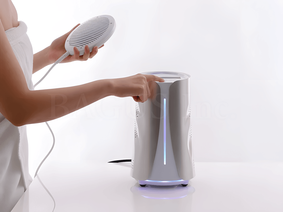 電極を浴槽内に入れると水素風呂を生成