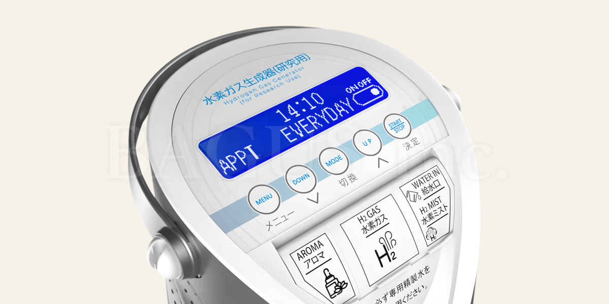 研究用の水素吸入器はPEM式電解法を採用
