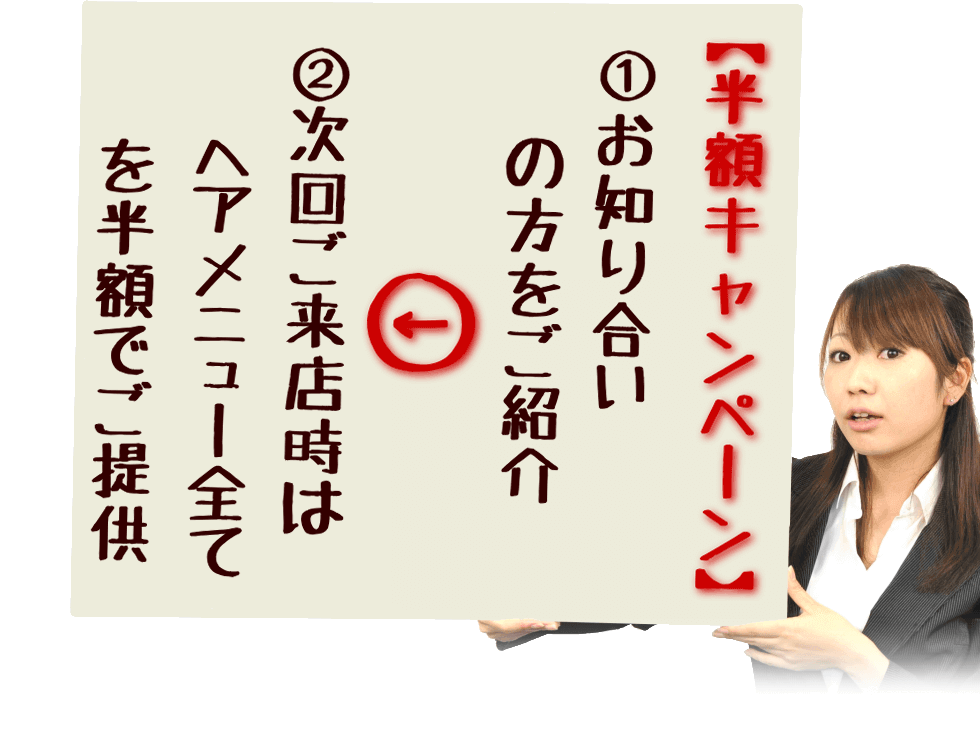 ①半額キャンペーンとは？