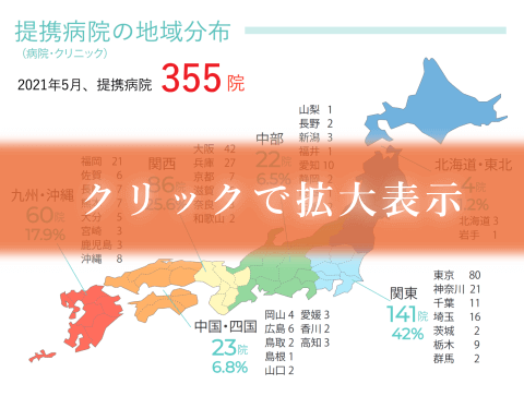 提携病院の地域分布