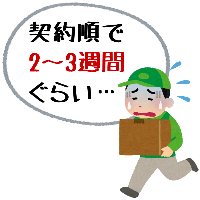 リタライフVer.2の納期は約2～3週間